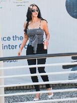 Kim Kardashian at Venice airport leaving after Jeff Bezos' wedding in Venice