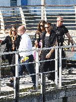Kim Kardashian at Venice airport leaving after Jeff Bezos' wedding in Venice