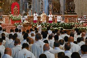 Pope Leo XIV leads a mass at St. Peter's Basilica in the Vatican - Rome