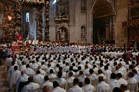 Pope Leo XIV leads a mass at St. Peter's Basilica in the Vatican - Rome