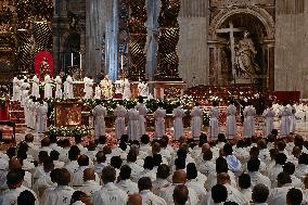 Pope Leo XIV leads a mass at St. Peter's Basilica in the Vatican - Rome
