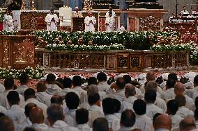 Pope Leo XIV leads a mass at St. Peter's Basilica in the Vatican - Rome