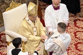 Pope Leo XIV leads a mass at St. Peter's Basilica in the Vatican - Rome
