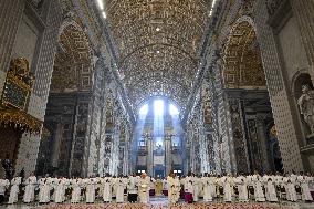 Pope Leo XIV leads a mass at St. Peter's Basilica in the Vatican - Rome