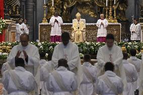 Pope Leo XIV leads a mass at St. Peter's Basilica in the Vatican - Rome