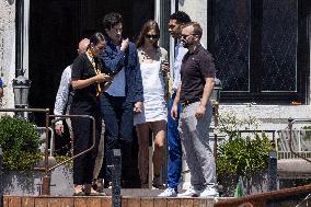 Pregnant  Karlie Kloss, Joshua Kushner leave St Regis Hotel - Venice