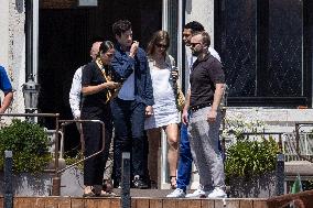 Pregnant  Karlie Kloss, Joshua Kushner leave St Regis Hotel - Venice