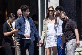 Pregnant  Karlie Kloss, Joshua Kushner leave St Regis Hotel - Venice