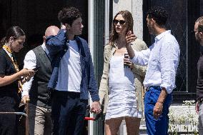 Pregnant  Karlie Kloss, Joshua Kushner leave St Regis Hotel - Venice