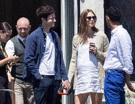 Pregnant  Karlie Kloss, Joshua Kushner leave St Regis Hotel - Venice