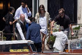 Pregnant  Karlie Kloss, Joshua Kushner leave St Regis Hotel - Venice