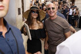 Jeff Bezos and Lauren Sanchez arrive at Harry’s Bar - Venice