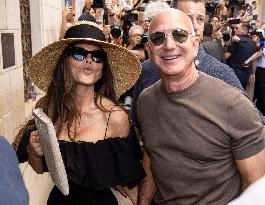 Newly Wed Jeff Bezos and Lauren Sanchez leave Harry’s Bar in Venice