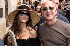 Newly Wed Jeff Bezos and Lauren Sanchez leave Harry’s Bar in Venice