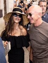 Newly Wed Jeff Bezos and Lauren Sanchez leave Harry’s Bar in Venice