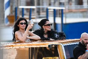 Kendall, Kris and Kylie Jenner Leave The Hotel To Attend The Final Celebration Of The Bezos Wedding - Venice