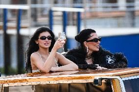 Kendall, Kris and Kylie Jenner Leave The Hotel To Attend The Final Celebration Of The Bezos Wedding - Venice