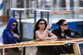 Kendall, Kris and Kylie Jenner Leave The Hotel To Attend The Final Celebration Of The Bezos Wedding - Venice