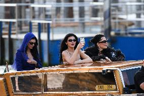 Kendall, Kris and Kylie Jenner Leave The Hotel To Attend The Final Celebration Of The Bezos Wedding - Venice