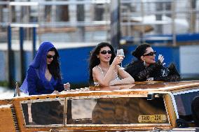Kendall, Kris and Kylie Jenner Leave The Hotel To Attend The Final Celebration Of The Bezos Wedding - Venice