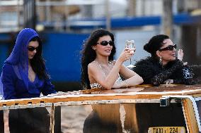 Kendall, Kris and Kylie Jenner Leave The Hotel To Attend The Final Celebration Of The Bezos Wedding - Venice