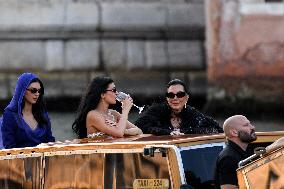 Kendall, Kris and Kylie Jenner Leave The Hotel To Attend The Final Celebration Of The Bezos Wedding - Venice