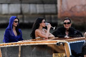 Kendall, Kris and Kylie Jenner Leave The Hotel To Attend The Final Celebration Of The Bezos Wedding - Venice