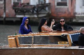 Kendall, Kris and Kylie Jenner Leave The Hotel To Attend The Final Celebration Of The Bezos Wedding - Venice