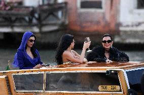 Kendall, Kris and Kylie Jenner Leave The Hotel To Attend The Final Celebration Of The Bezos Wedding - Venice