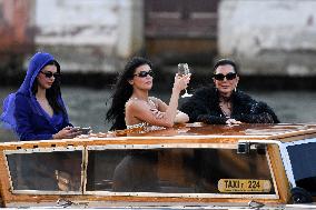 Kendall, Kris and Kylie Jenner Leave The Hotel To Attend The Final Celebration Of The Bezos Wedding - Venice
