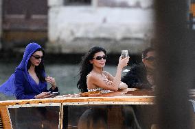 Kendall, Kris and Kylie Jenner Leave The Hotel To Attend The Final Celebration Of The Bezos Wedding - Venice