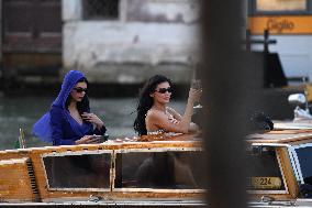 Kendall, Kris and Kylie Jenner Leave The Hotel To Attend The Final Celebration Of The Bezos Wedding - Venice
