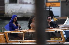 Kendall, Kris and Kylie Jenner Leave The Hotel To Attend The Final Celebration Of The Bezos Wedding - Venice