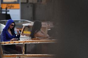 Kendall, Kris and Kylie Jenner Leave The Hotel To Attend The Final Celebration Of The Bezos Wedding - Venice