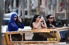 Kendall, Kris and Kylie Jenner Leave The Hotel To Attend The Final Celebration Of The Bezos Wedding - Venice