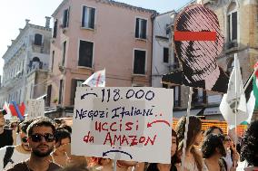 No Space For Bezos Demonstration - Venice