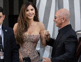 Jeff Bezos and Lauren Sanchez Leaves The Hotel - Venice