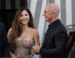 Jeff Bezos and Lauren Sanchez Leaves The Hotel - Venice