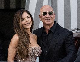 Jeff Bezos and Lauren Sanchez Leaves The Hotel - Venice