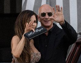 Jeff Bezos and Lauren Sanchez Leaves The Hotel - Venice