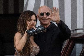 Jeff Bezos and Lauren Sanchez Leaves The Hotel - Venice