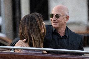 Jeff Bezos and Lauren Sanchez Leaves The Hotel - Venice