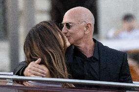 Jeff Bezos and Lauren Sanchez Leaves The Hotel - Venice