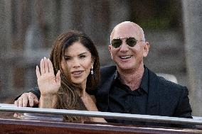 Jeff Bezos and Lauren Sanchez Leaves The Hotel - Venice
