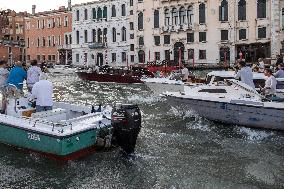 Jeff Bezos and Lauren Sanchez Leaves The Hotel - Venice