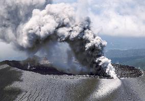 Mt. Shinmoe eruption in southwestern Japan