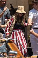 Natasha Poonawala leaves Gritti Hotel after the wedding of Jeff Bezos - Venice