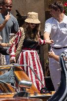 Natasha Poonawala leaves Gritti Hotel after the wedding of Jeff Bezos - Venice