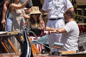 Natasha Poonawala leaves Gritti Hotel after the wedding of Jeff Bezos - Venice