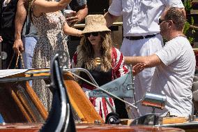 Natasha Poonawala leaves Gritti Hotel after the wedding of Jeff Bezos - Venice